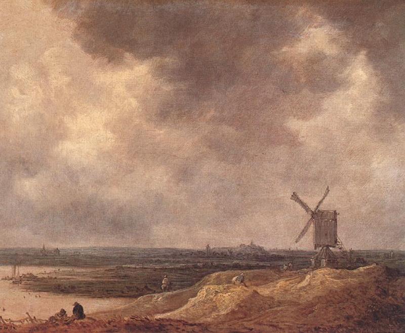 GOYEN, Jan van Windmill by a River fg France oil painting art